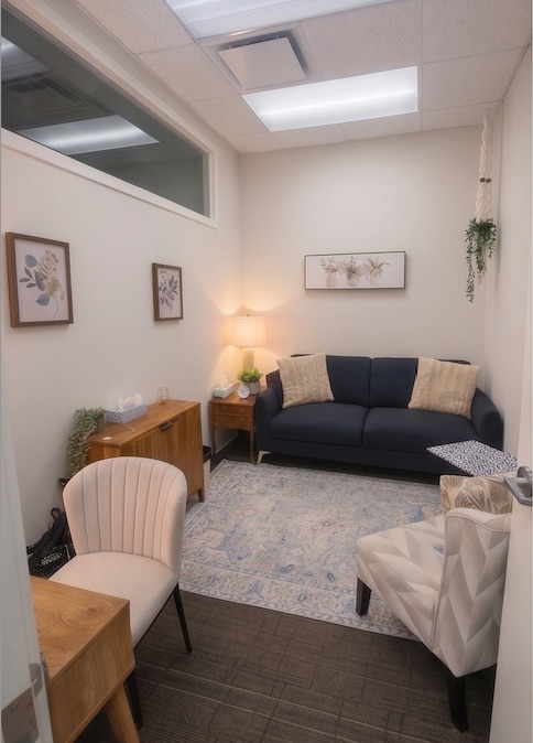 Calm, private therapy room for gender and sexuality counselling in Calgary SW